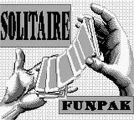 Title screen of Solitaire FunPak on the Nintendo Game Boy.