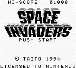 Title screen of Space Invaders on the Nintendo Game Boy.