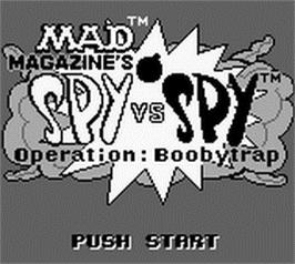 Title screen of Spy vs Spy - Operation Boobytrap on the Nintendo Game Boy.