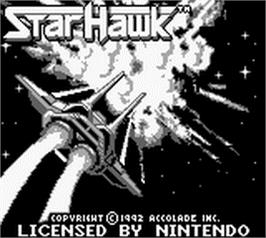 Title screen of StarHawk on the Nintendo Game Boy.