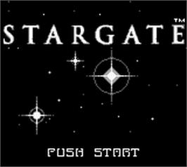 Title screen of Stargate on the Nintendo Game Boy.