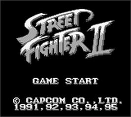 Title screen of Street Fighter II - The World Warrior on the Nintendo Game Boy.