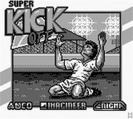 Title screen of Super Kick Off on the Nintendo Game Boy.