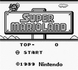 Title screen of Super Mario Land on the Nintendo Game Boy.