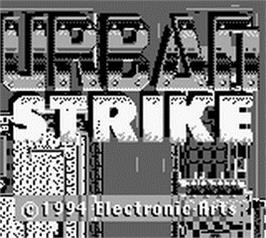 Title screen of Urban Strike on the Nintendo Game Boy.