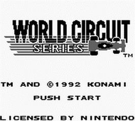 Title screen of World Circuit Series on the Nintendo Game Boy.