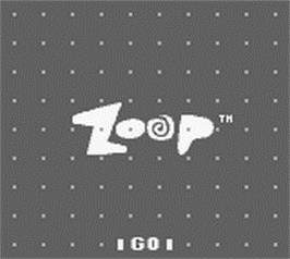 Title screen of Zoop on the Nintendo Game Boy.