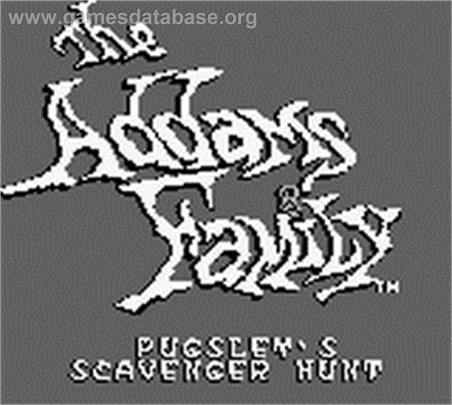 Addams Family: Pugsley's Scavenger Hunt - Nintendo Game Boy - Artwork - Title Screen