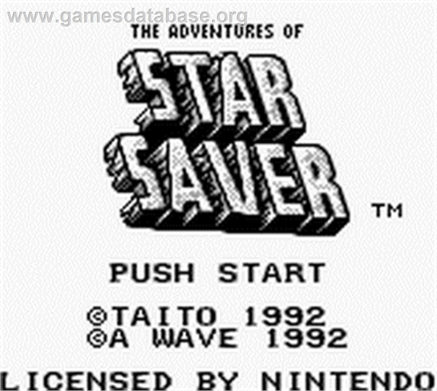 Adventures of Star Saver - Nintendo Game Boy - Artwork - Title Screen