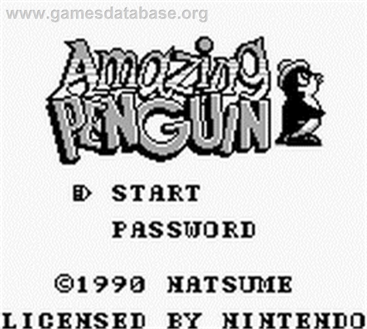 Amazing Penguin - Nintendo Game Boy - Artwork - Title Screen