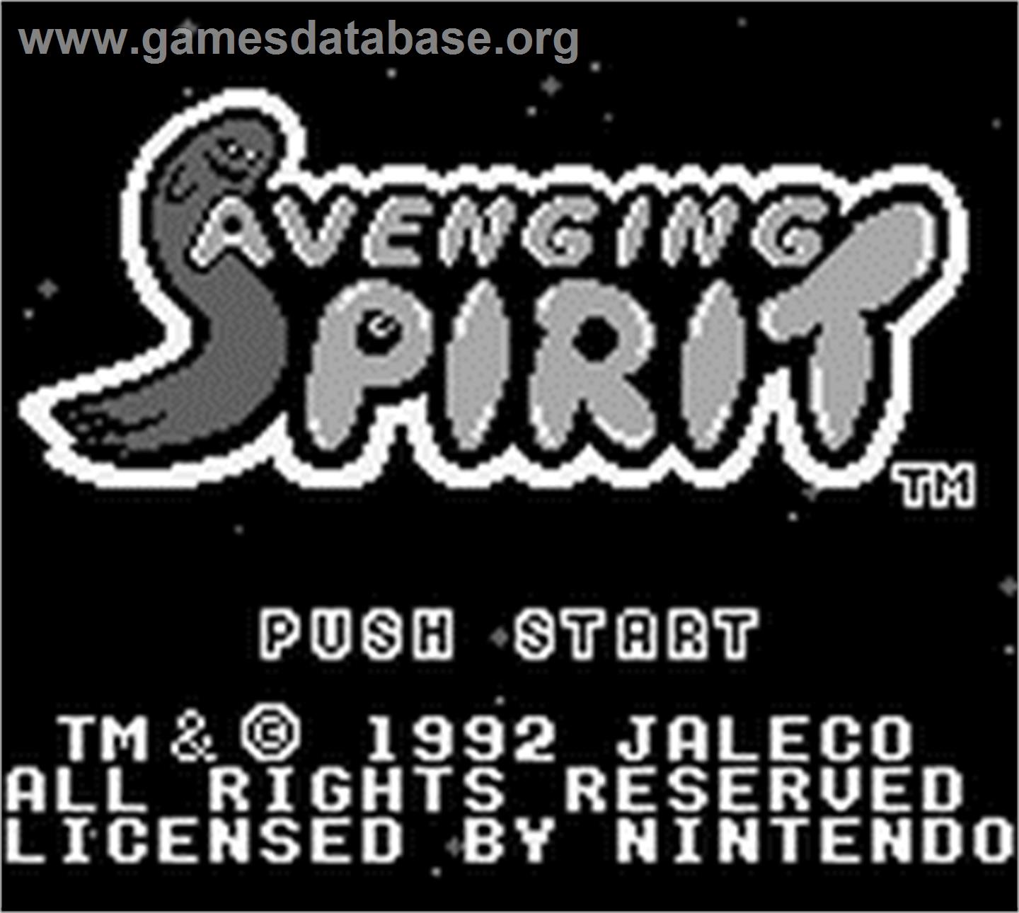 Avenging Spirit - Nintendo Game Boy - Artwork - Title Screen