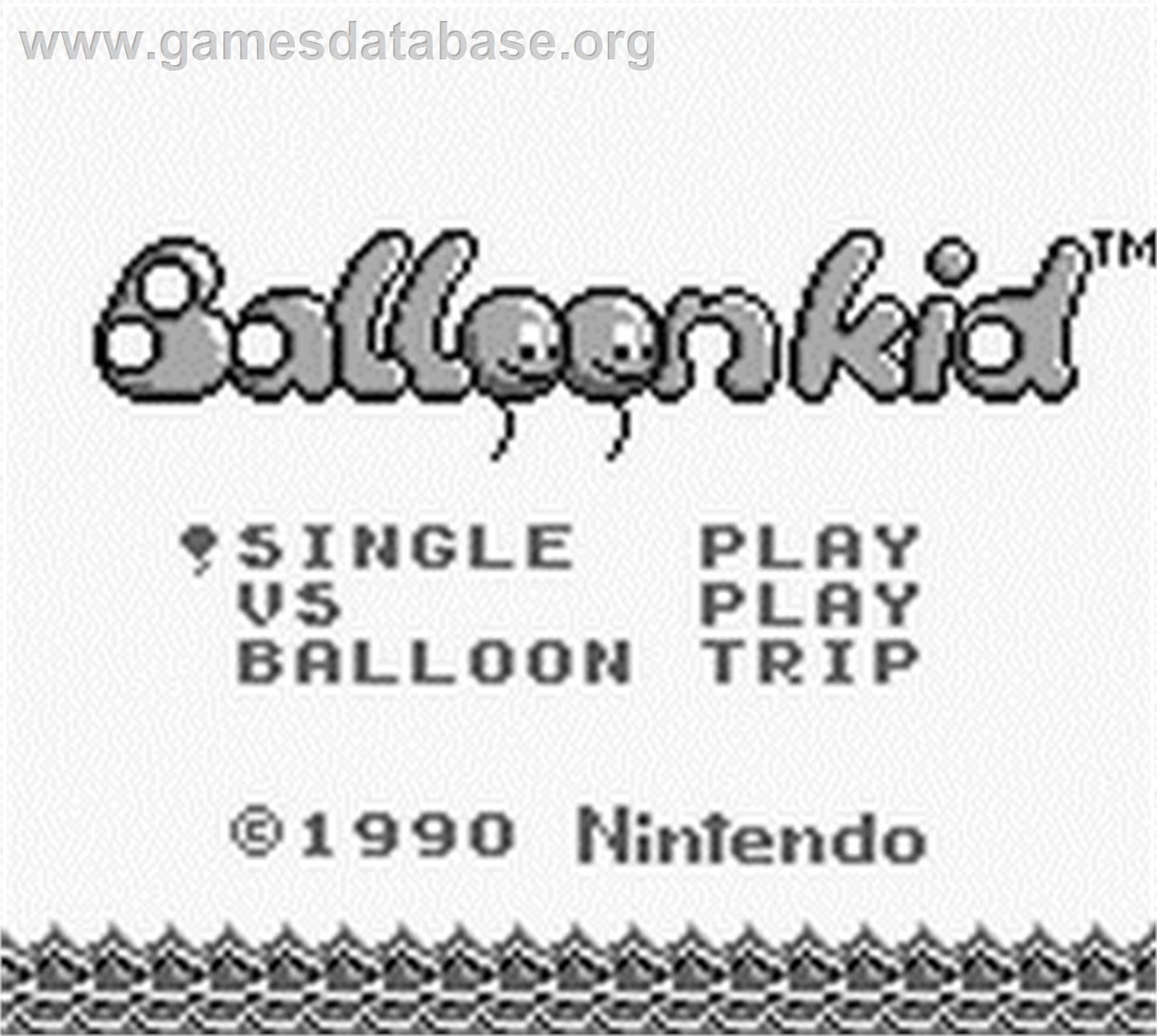 Balloon Kid - Nintendo Game Boy - Artwork - Title Screen