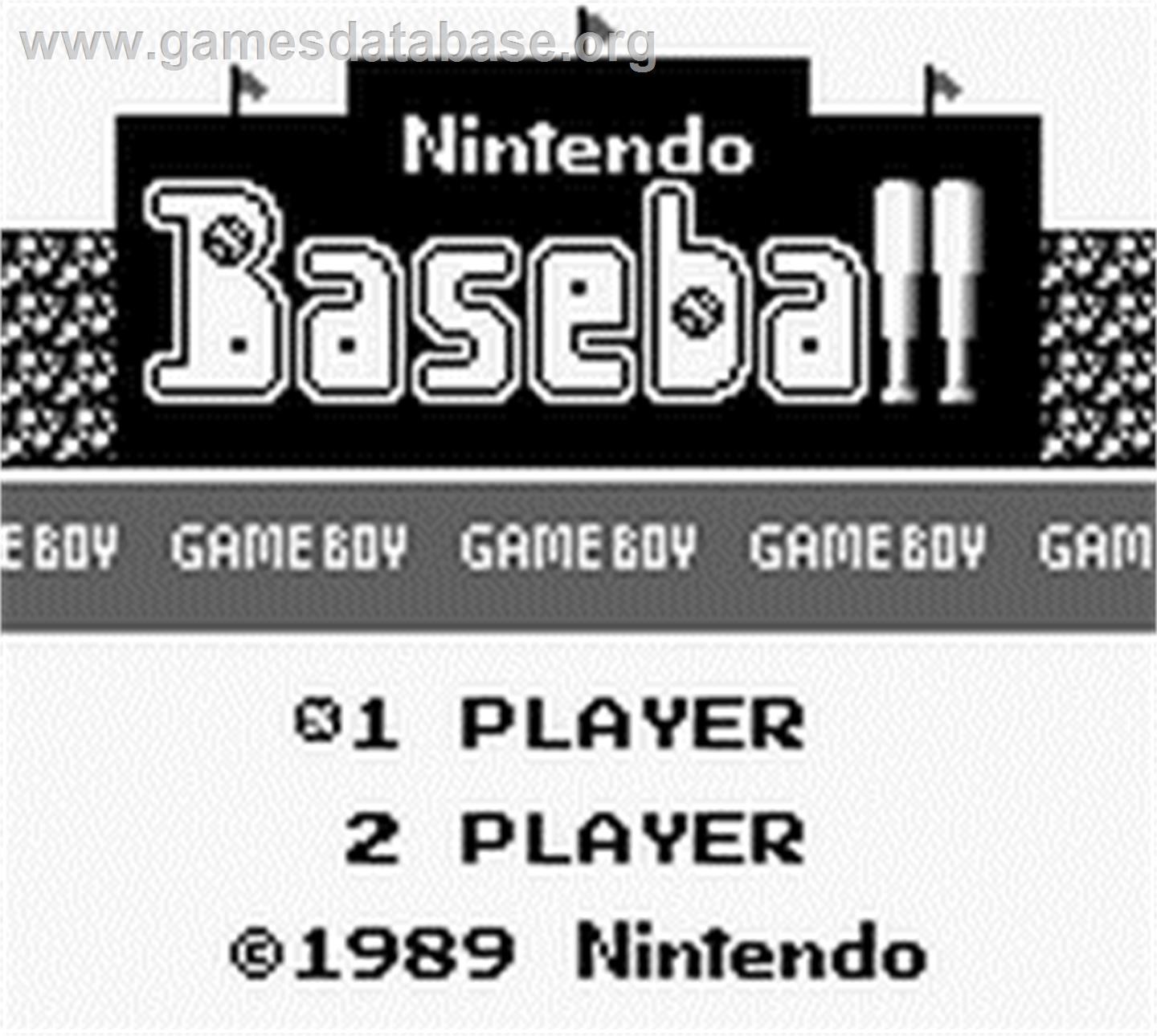 Baseball - Nintendo Game Boy - Artwork - Title Screen