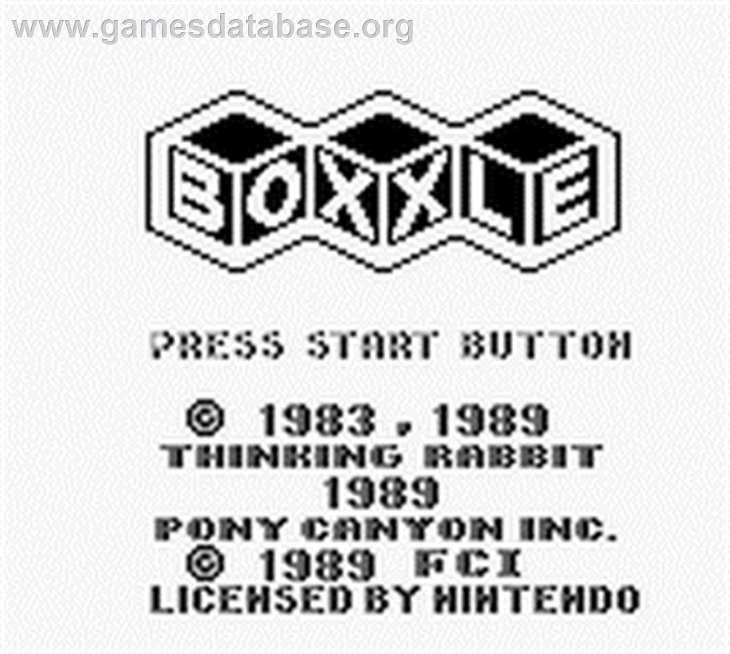 Boxxle - Nintendo Game Boy - Artwork - Title Screen