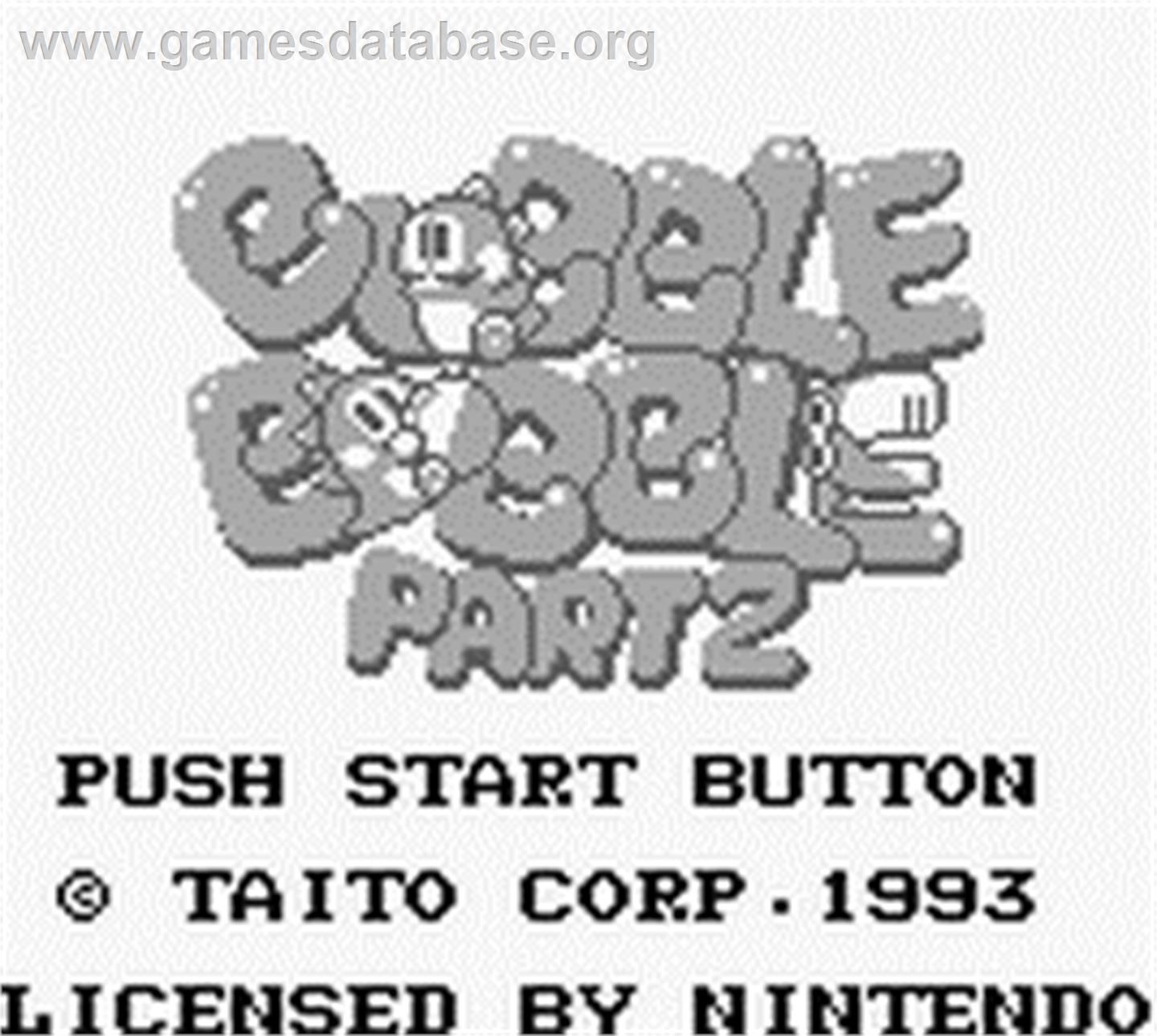 Bubble Bobble Part 2 - Nintendo Game Boy - Artwork - Title Screen