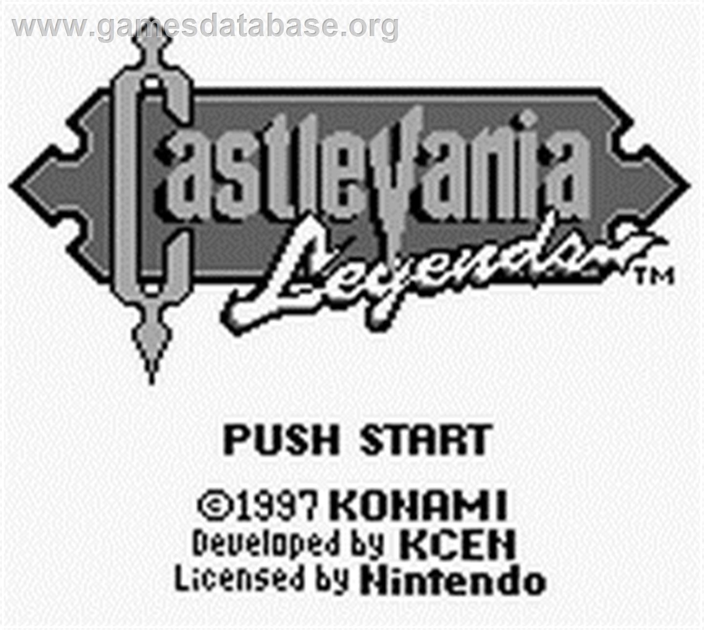 Castlevania: Legends - Nintendo Game Boy - Artwork - Title Screen