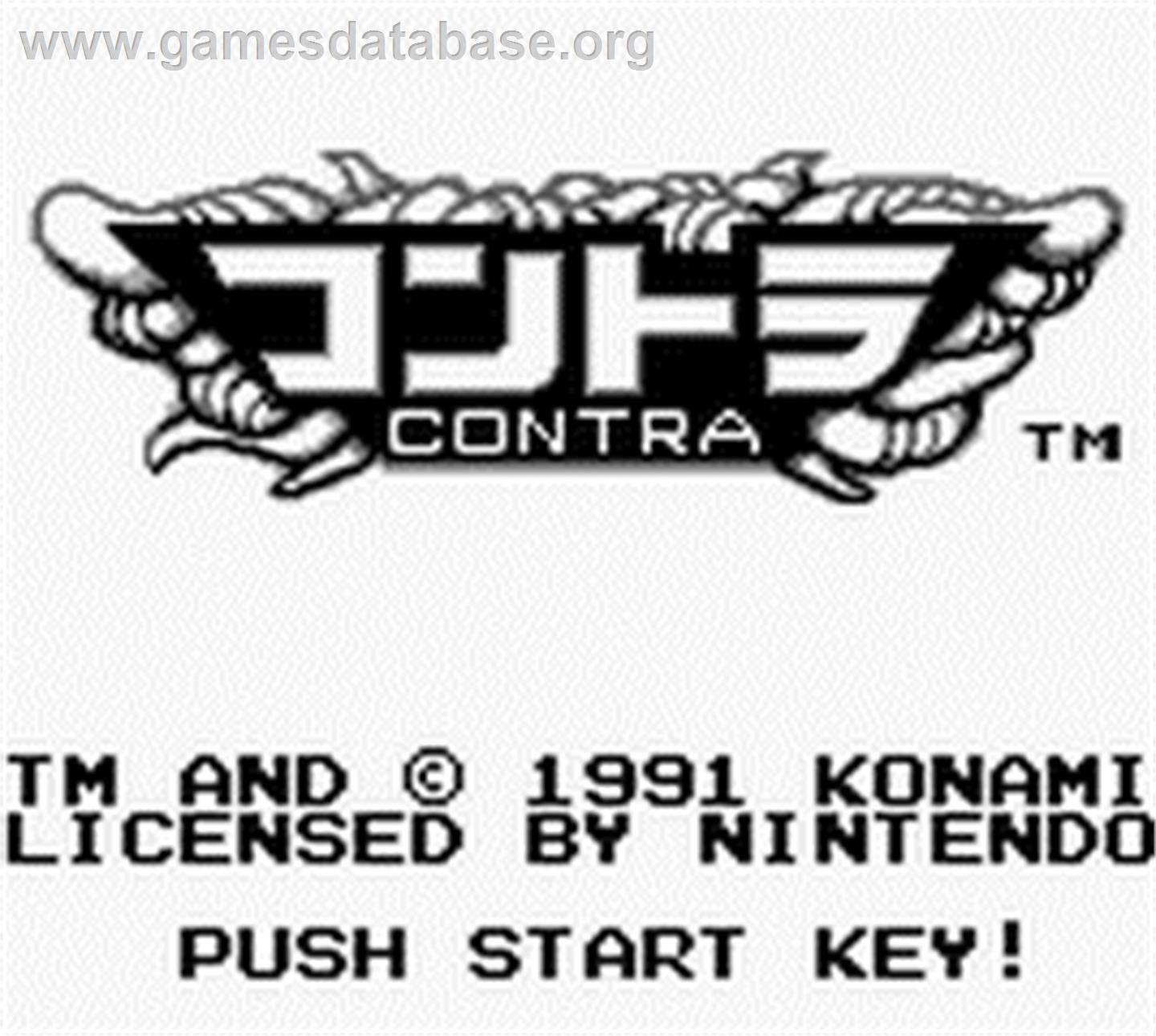Contra: The Alien Wars - Nintendo Game Boy - Artwork - Title Screen