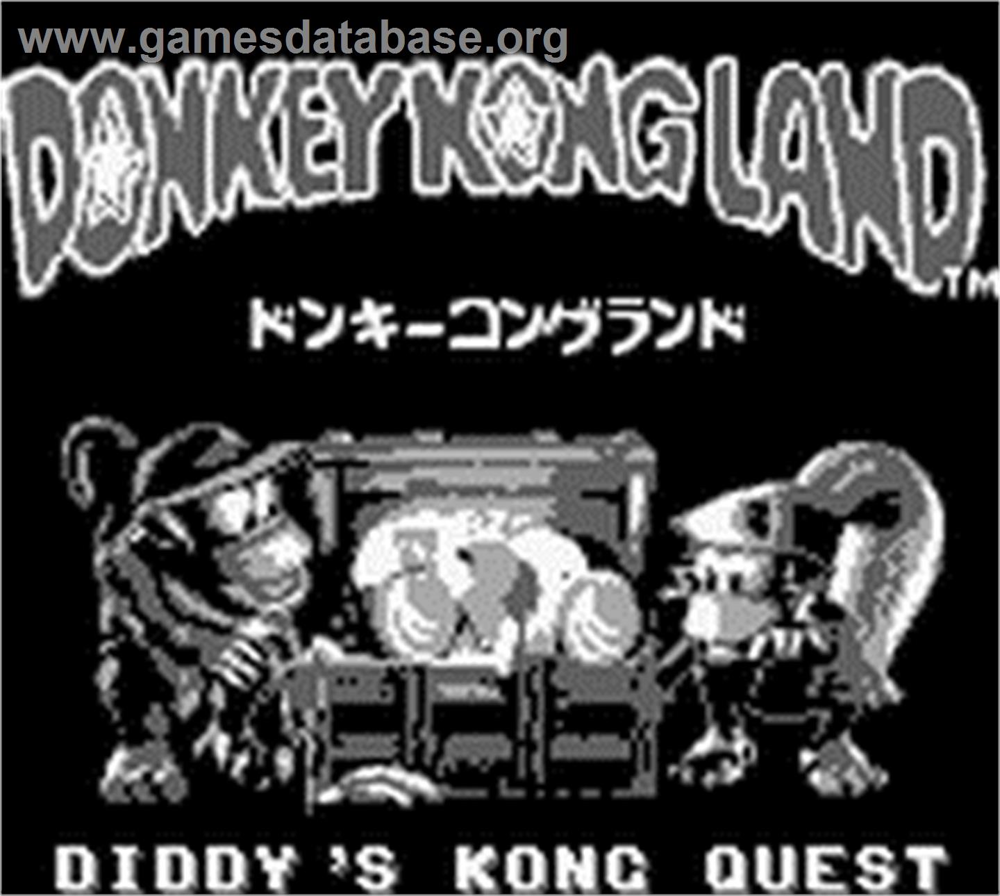 Donkey Kong Land - Nintendo Game Boy - Artwork - Title Screen