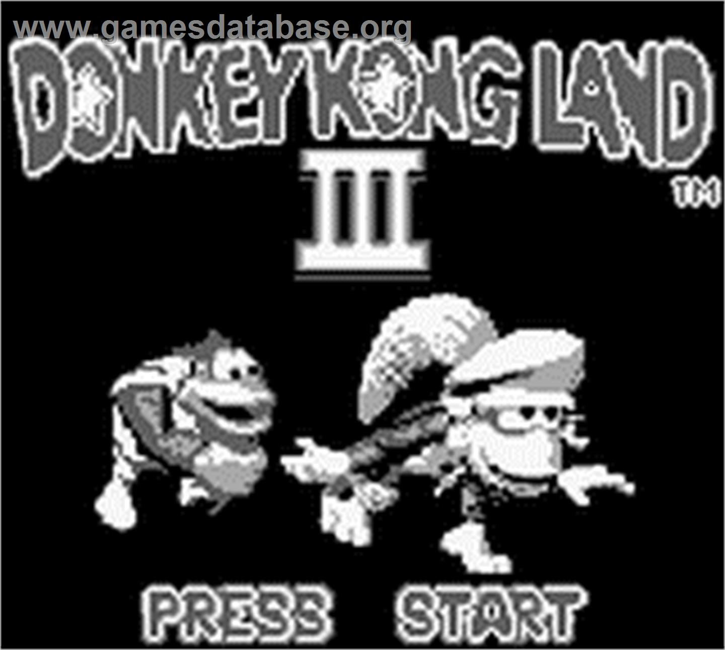 Donkey Kong Land 3 - Nintendo Game Boy - Artwork - Title Screen