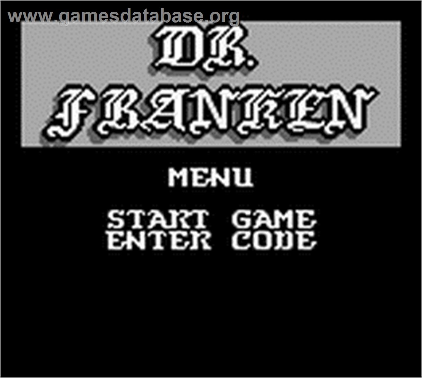 Dr. Franken - Nintendo Game Boy - Artwork - Title Screen