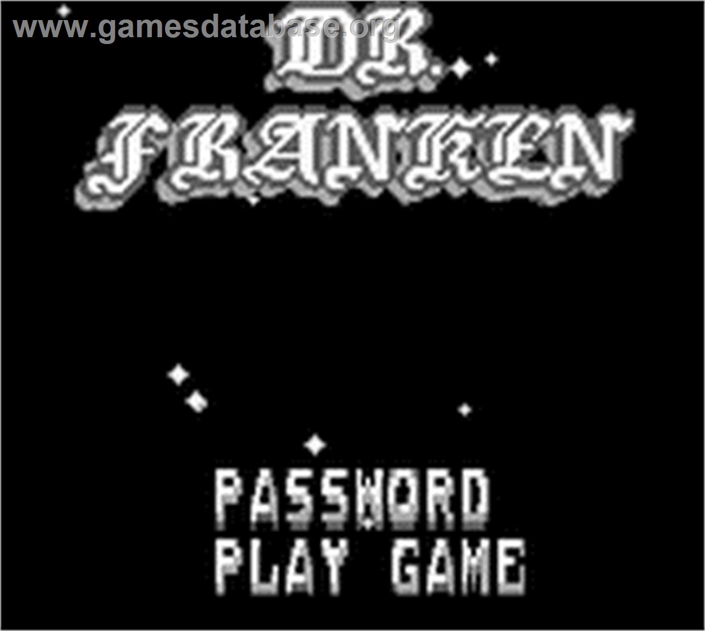 Dr. Franken 2 - Nintendo Game Boy - Artwork - Title Screen