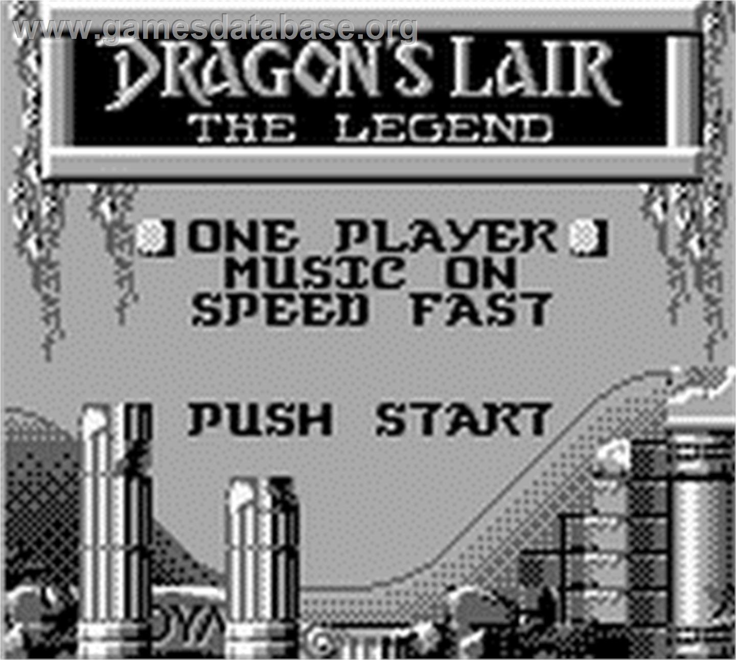 Dragon's Lair - The Legend - Nintendo Game Boy - Artwork - Title Screen