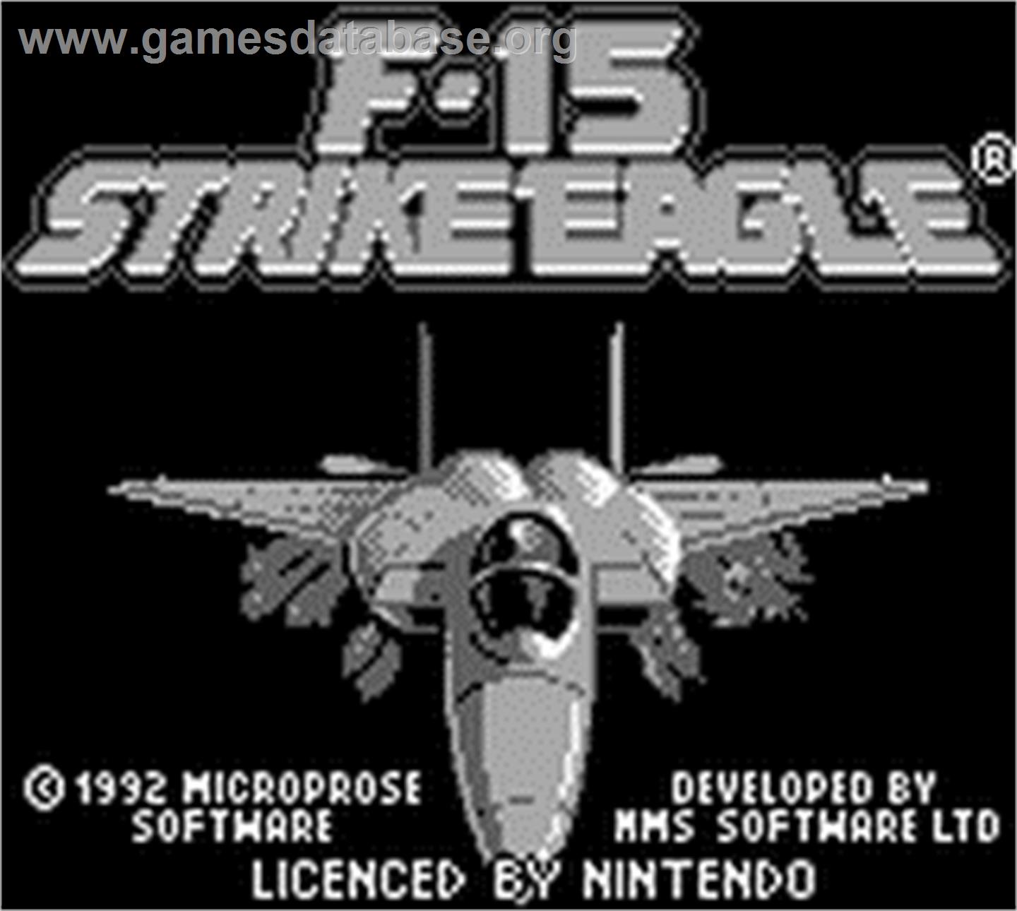 F-15 Strike Eagle - Nintendo Game Boy - Artwork - Title Screen