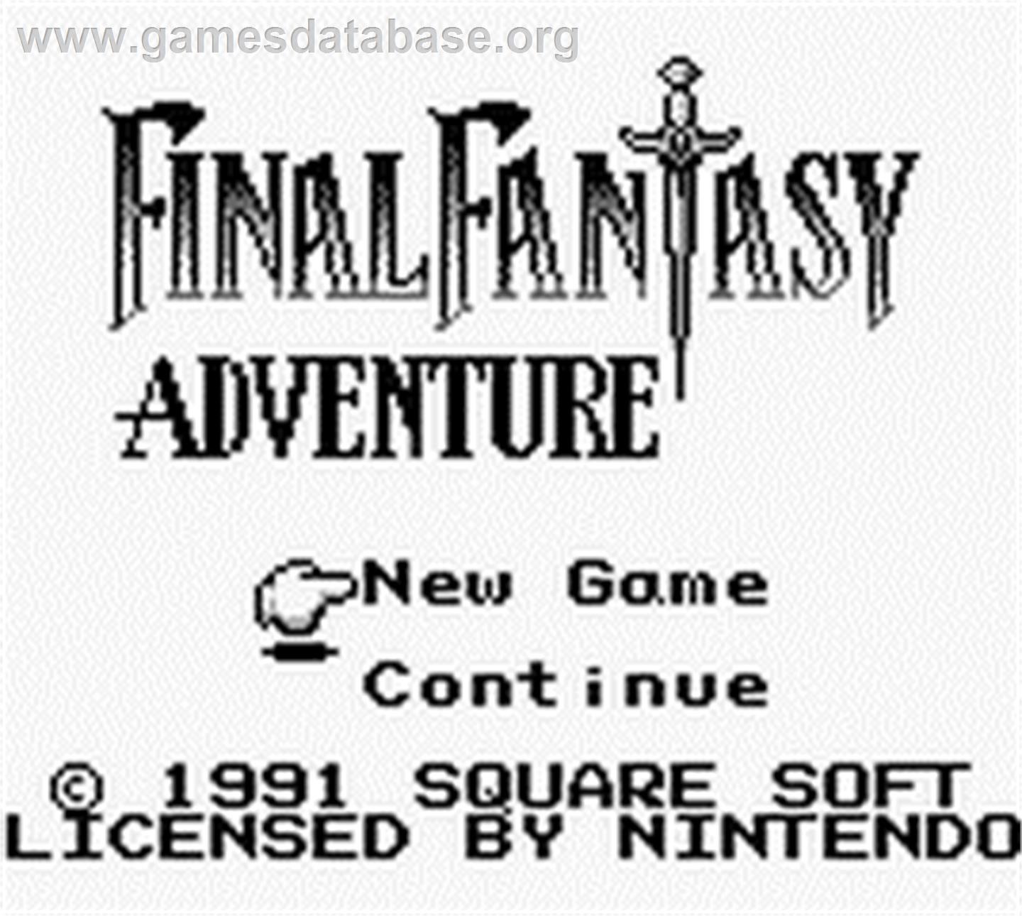 Final Fantasy Adventure - Nintendo Game Boy - Artwork - Title Screen