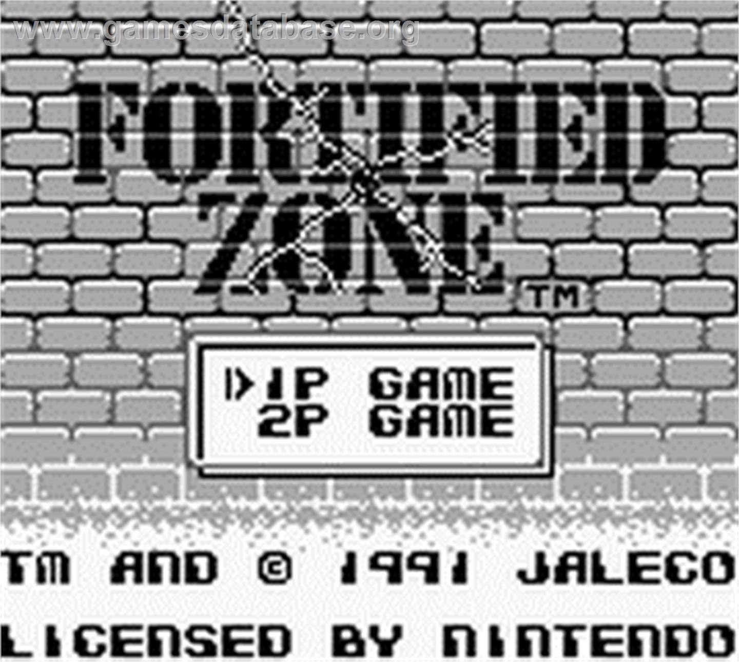 Fortified Zone - Nintendo Game Boy - Artwork - Title Screen