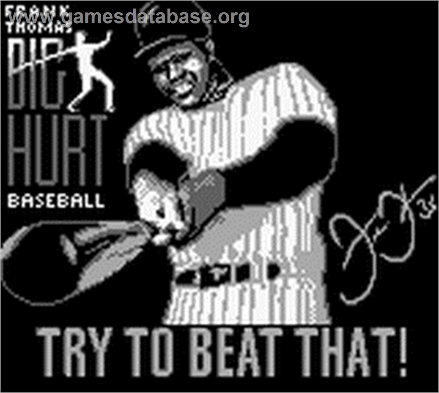 Frank Thomas' Big Hurt Baseball - Nintendo Game Boy - Artwork - Title Screen