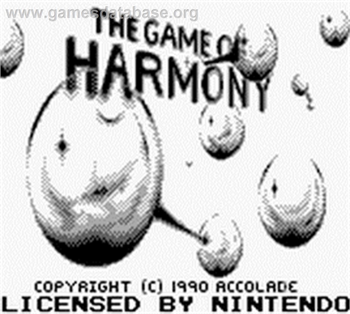 Game of Harmony - Nintendo Game Boy - Artwork - Title Screen