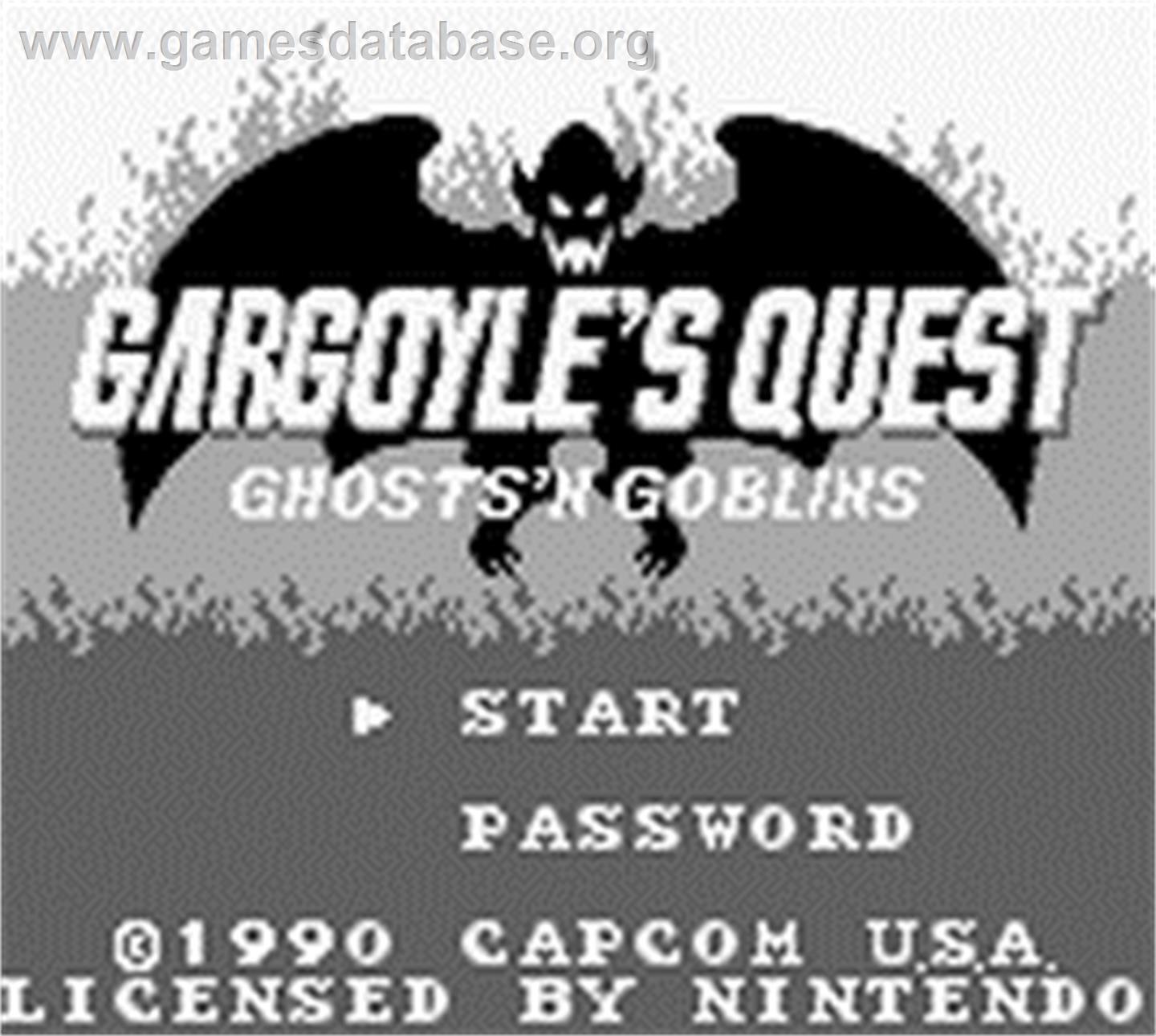 Gargoyle's Quest - Nintendo Game Boy - Artwork - Title Screen