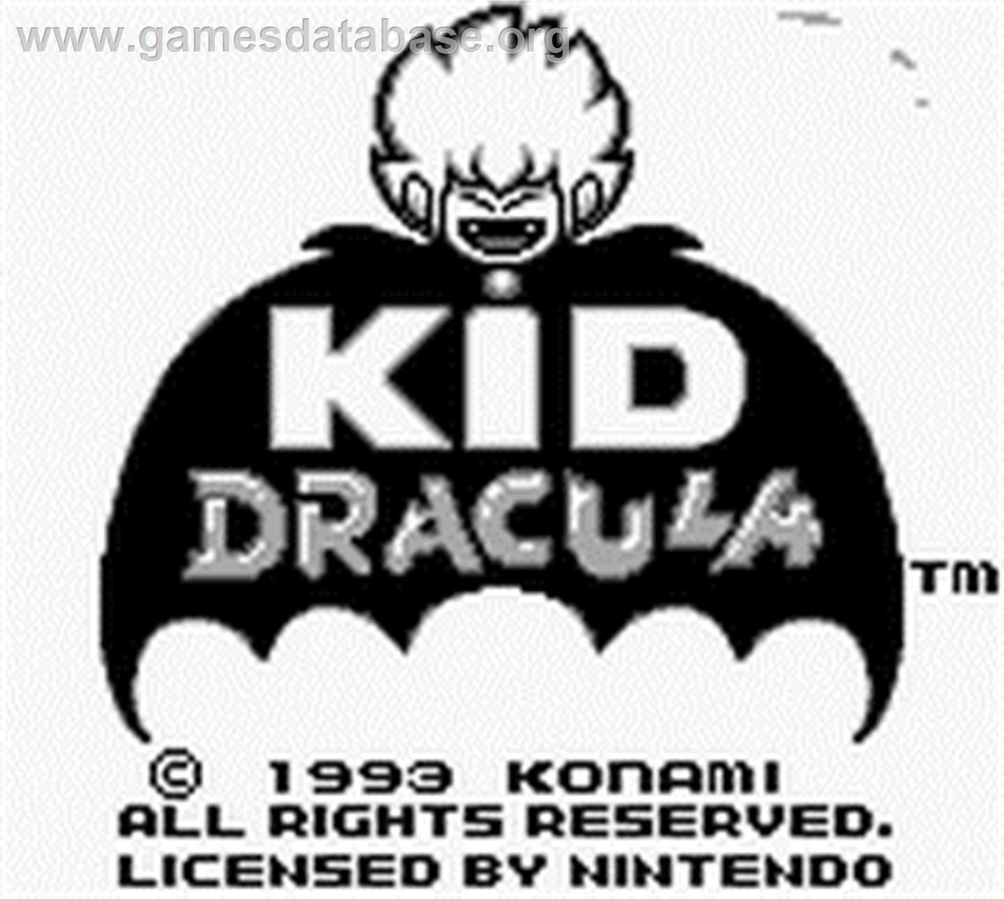 Kid Dracula - Nintendo Game Boy - Artwork - Title Screen
