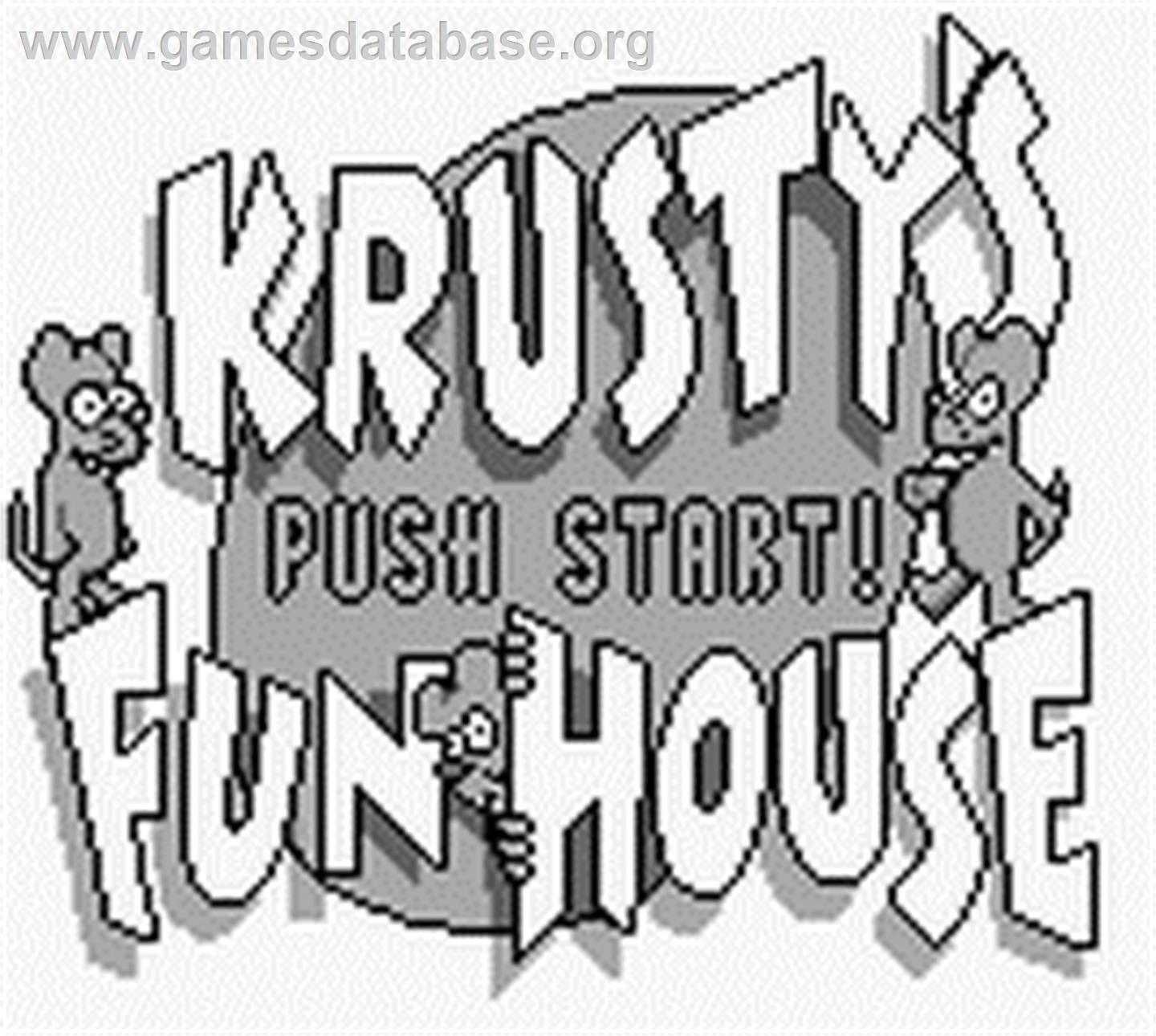 Krusty's Fun House - Nintendo Game Boy - Artwork - Title Screen