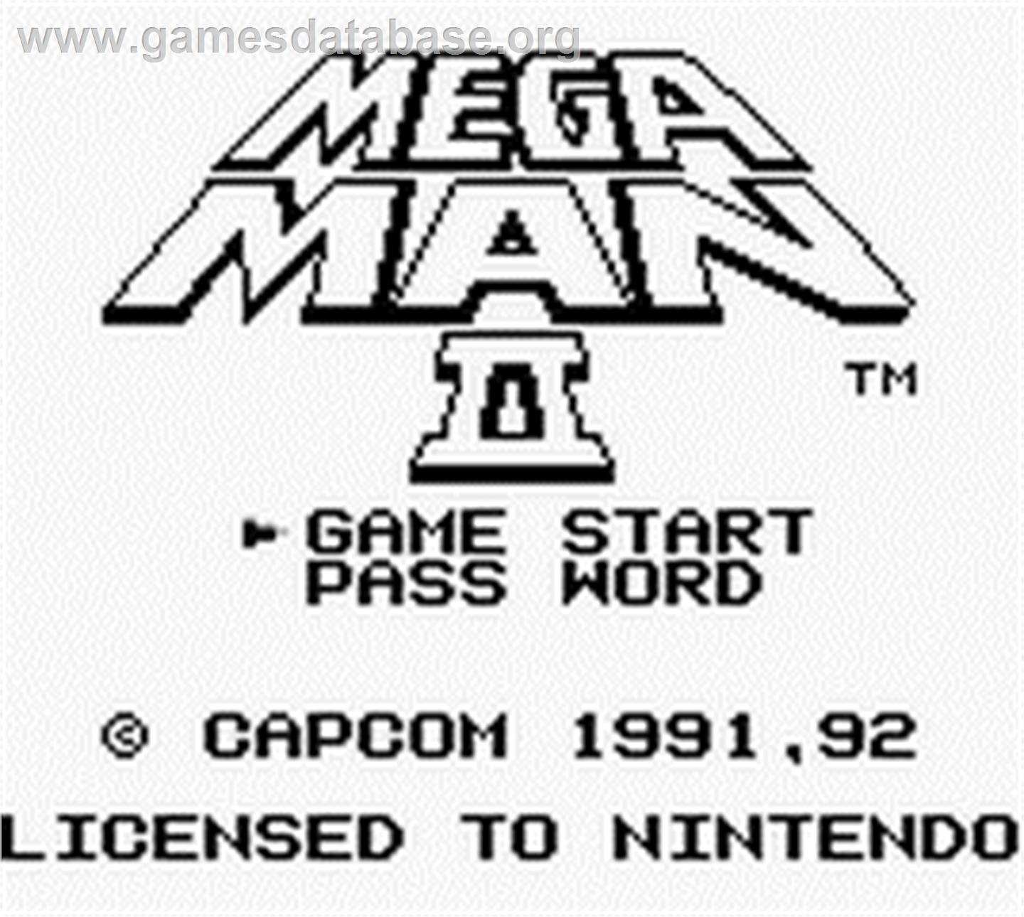 Mega Man 2 - Nintendo Game Boy - Artwork - Title Screen