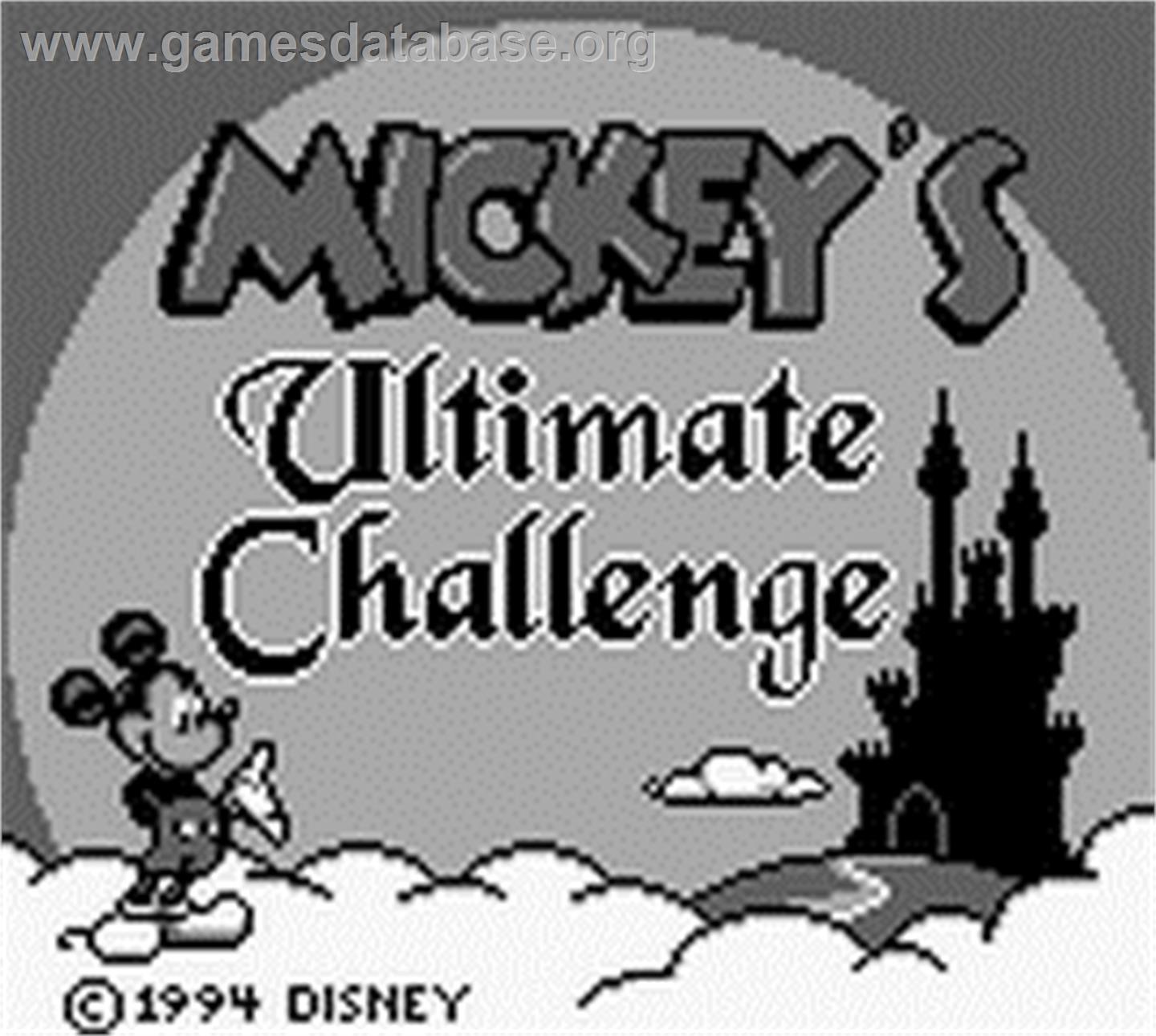Mickey's Ultimate Challenge - Nintendo Game Boy - Artwork - Title Screen