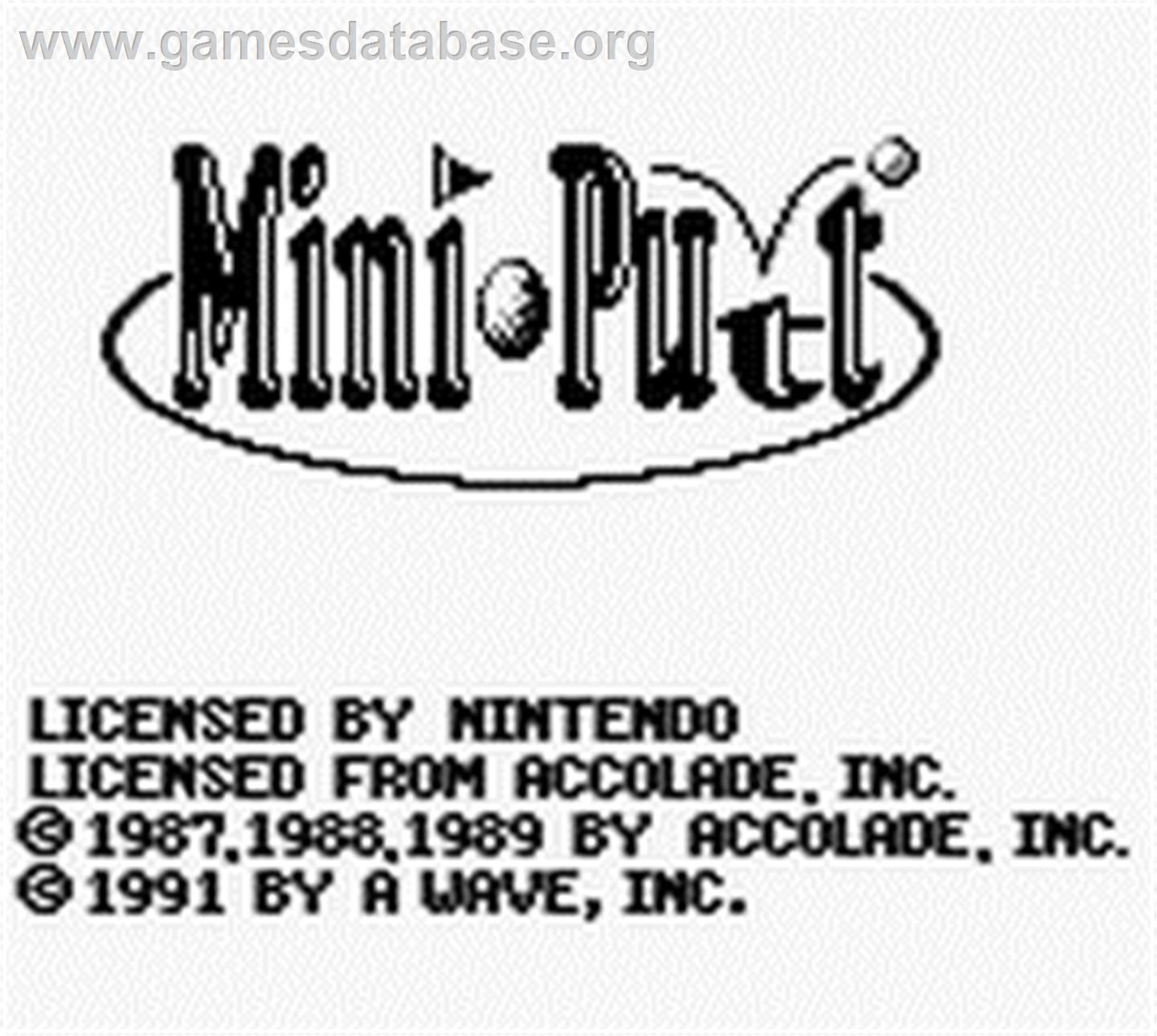 Mini-Putt - Nintendo Game Boy - Artwork - Title Screen