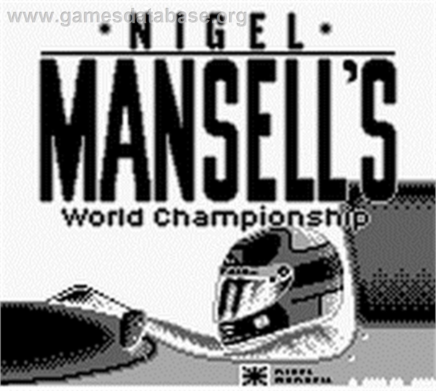 Nigel Mansell's World Championship - Nintendo Game Boy - Artwork - Title Screen