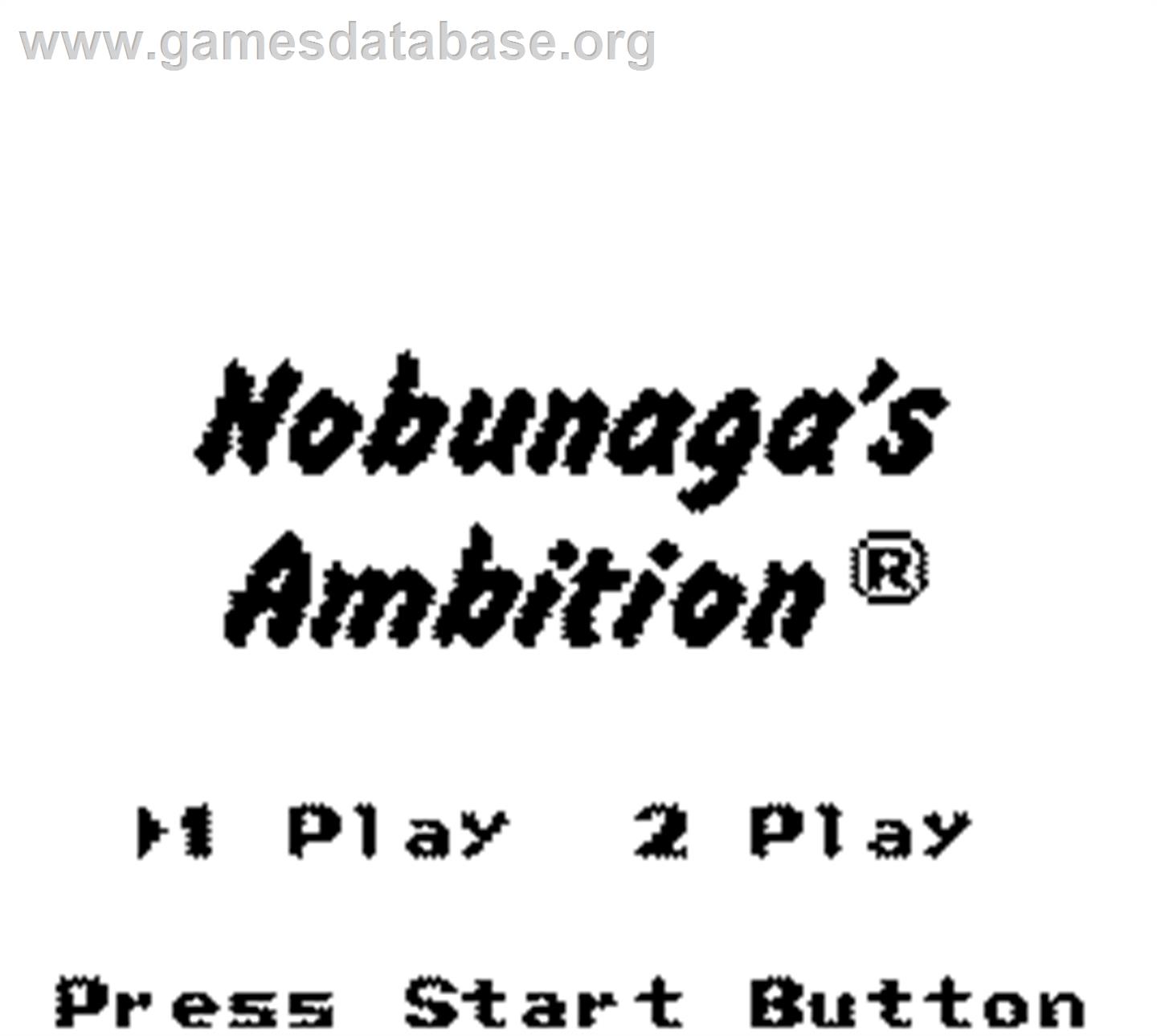 Nobunaga's Ambition - Nintendo Game Boy - Artwork - Title Screen