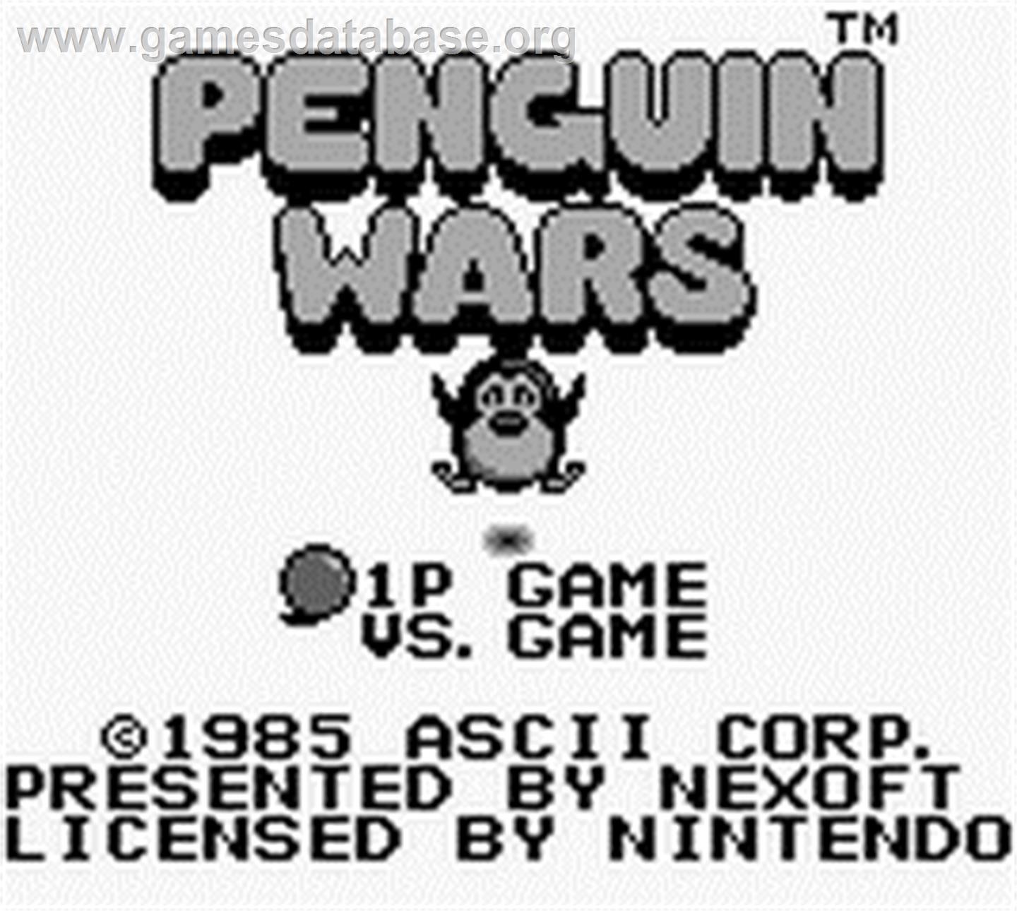 Penguin Wars - Nintendo Game Boy - Artwork - Title Screen