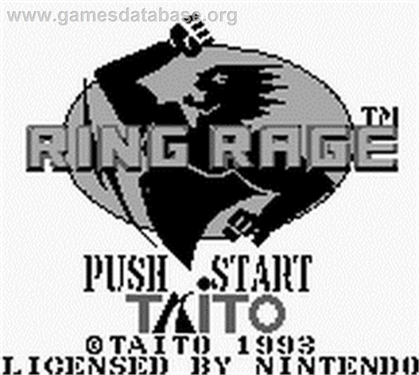 Ring Rage - Nintendo Game Boy - Artwork - Title Screen
