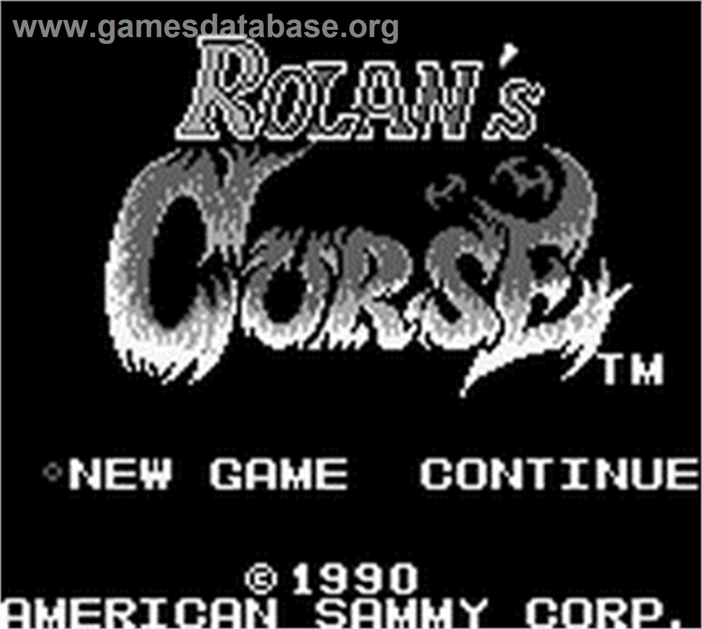 Rolan's Curse - Nintendo Game Boy - Artwork - Title Screen