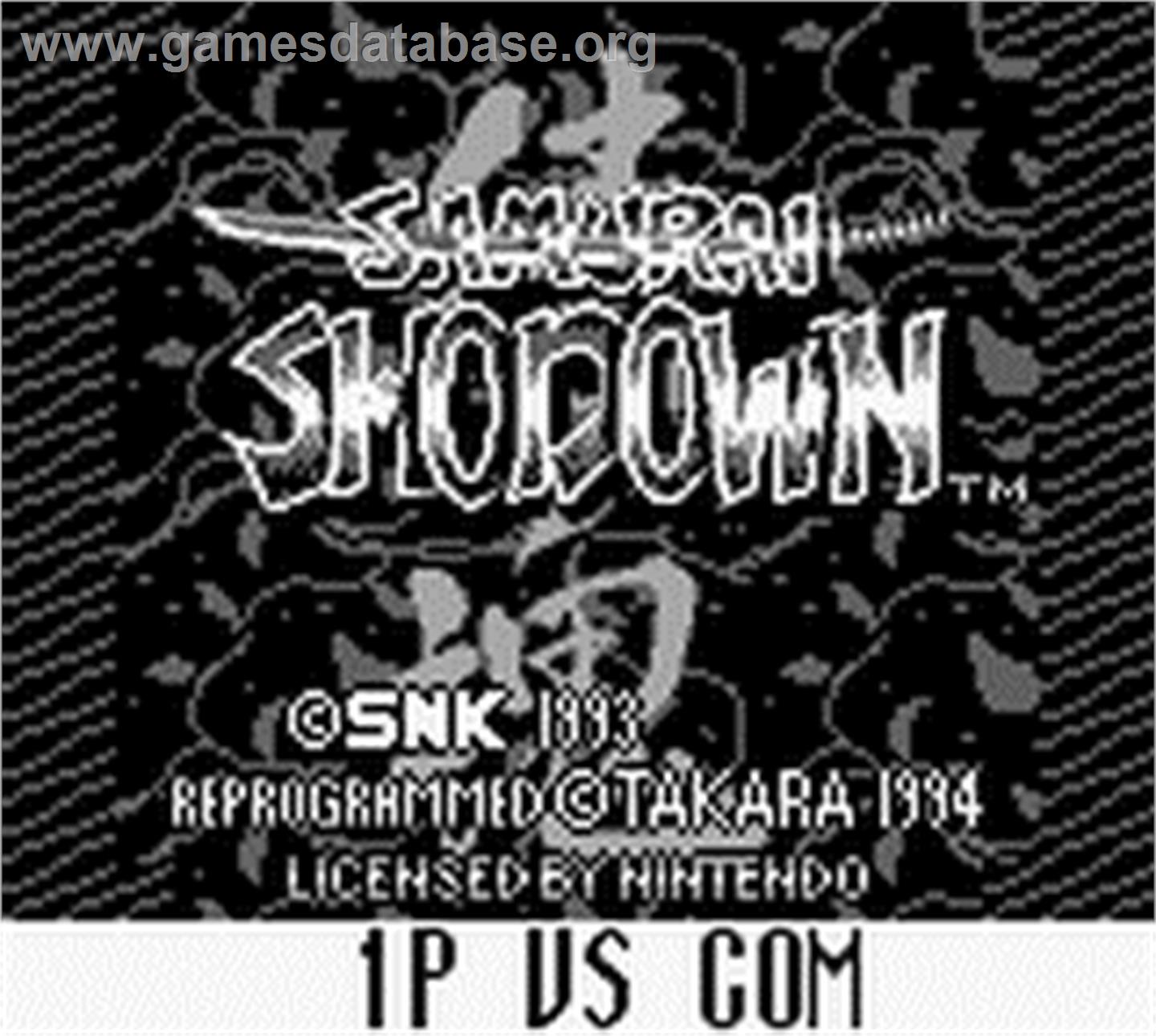 Samurai Shodown / Samurai Spirits - Nintendo Game Boy - Artwork - Title Screen
