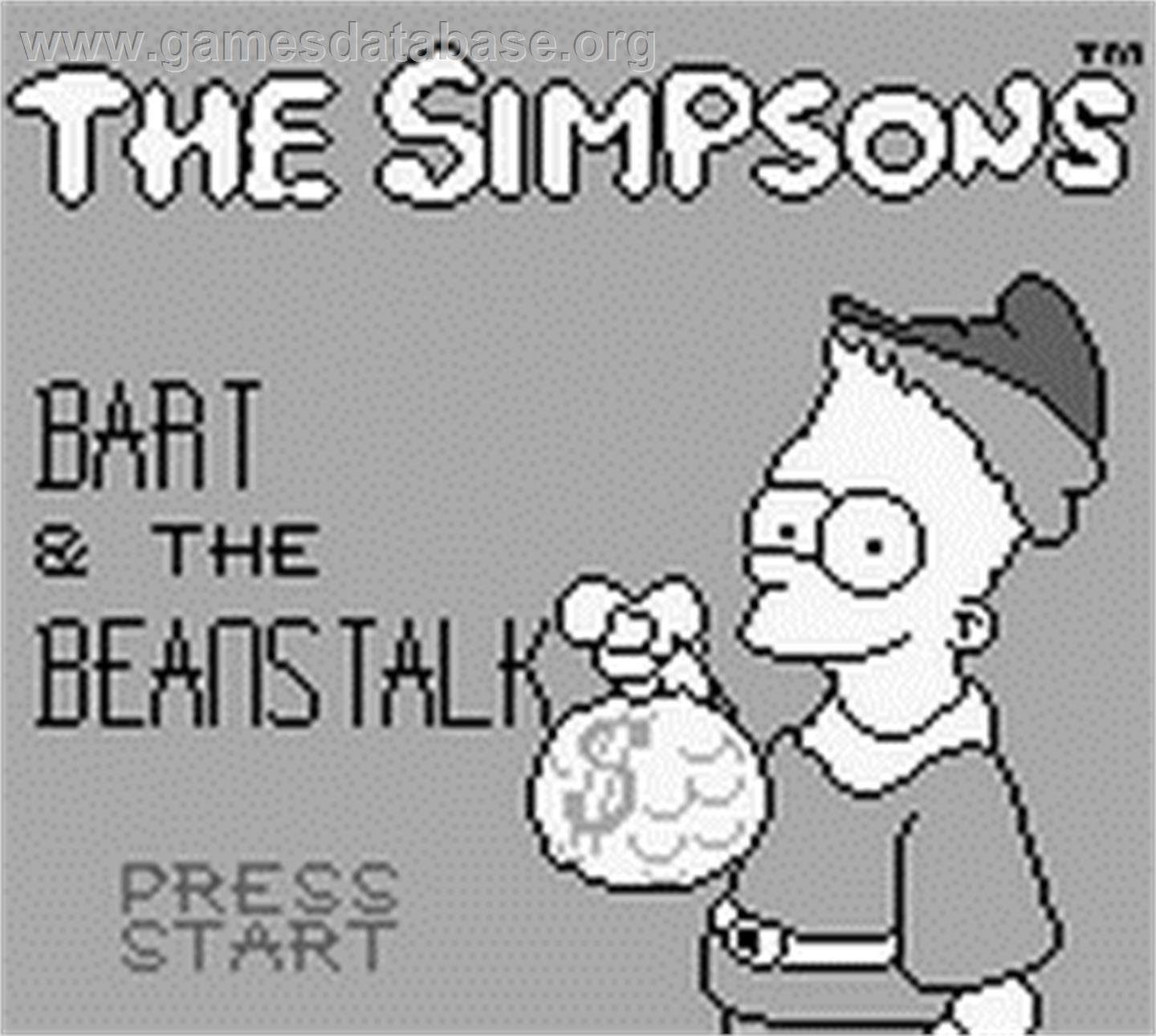 Simpsons: Bart & the Beanstalk - Nintendo Game Boy - Artwork - Title Screen