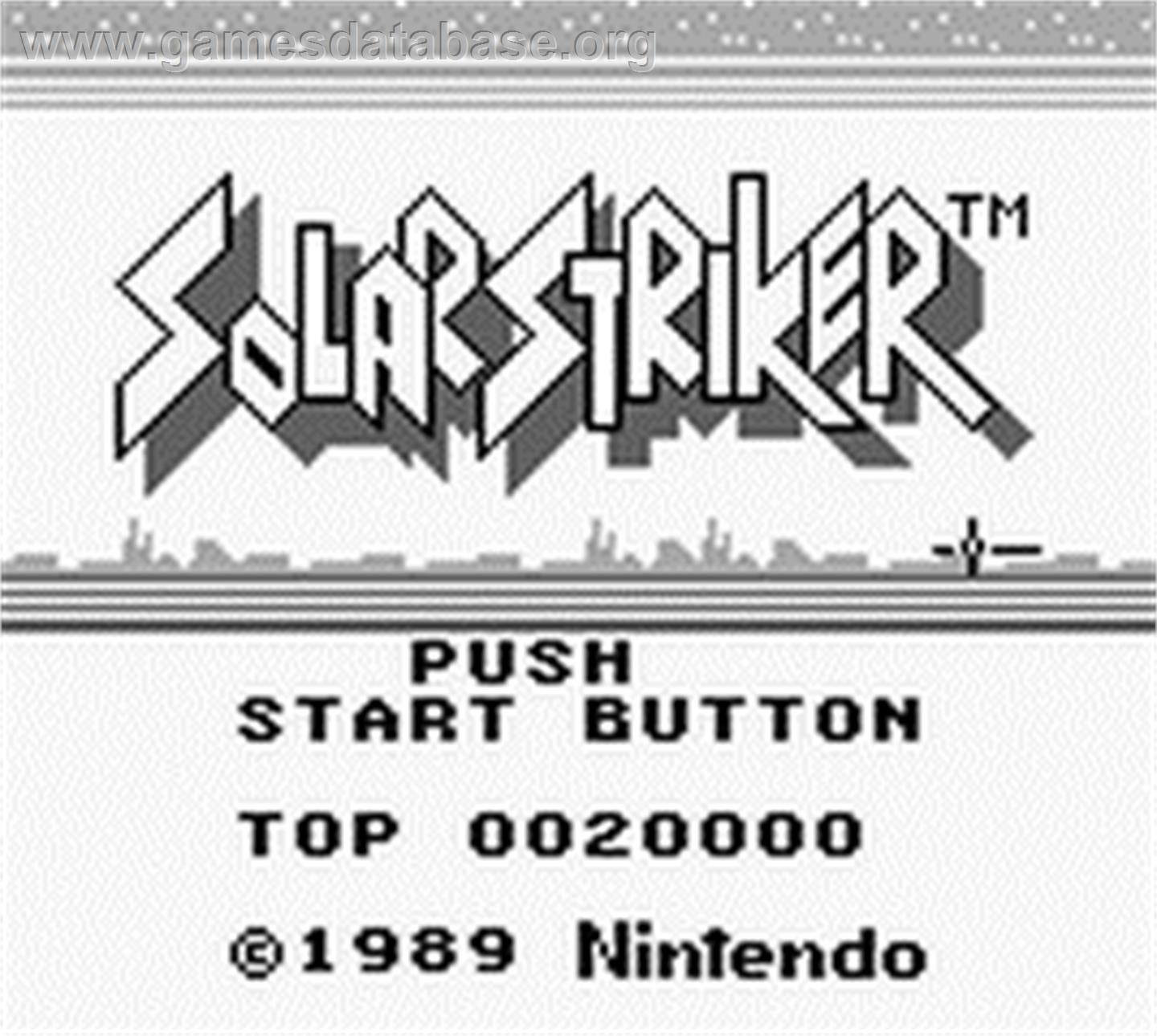 Solar Striker - Nintendo Game Boy - Artwork - Title Screen