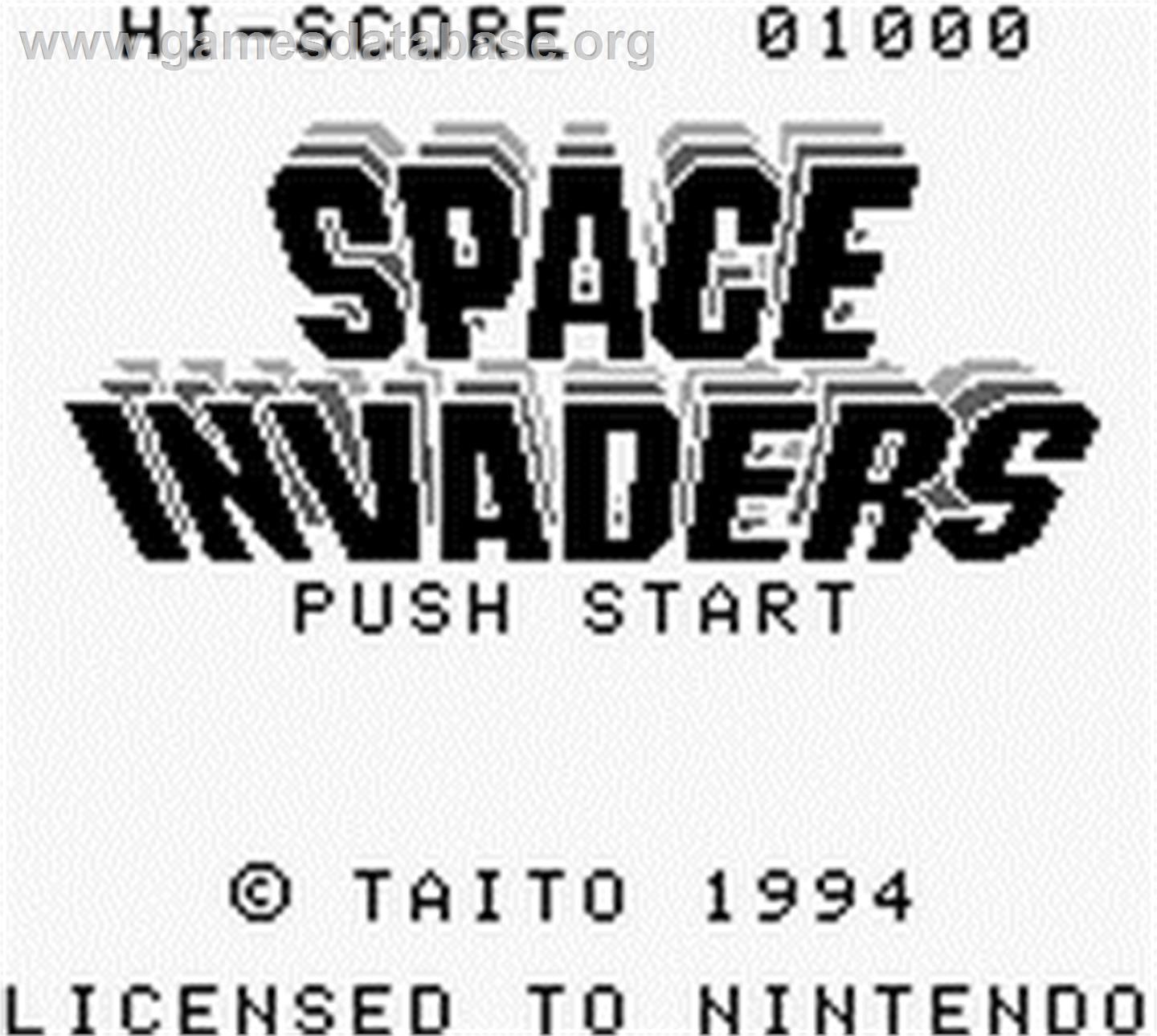 Space Invaders - Nintendo Game Boy - Artwork - Title Screen