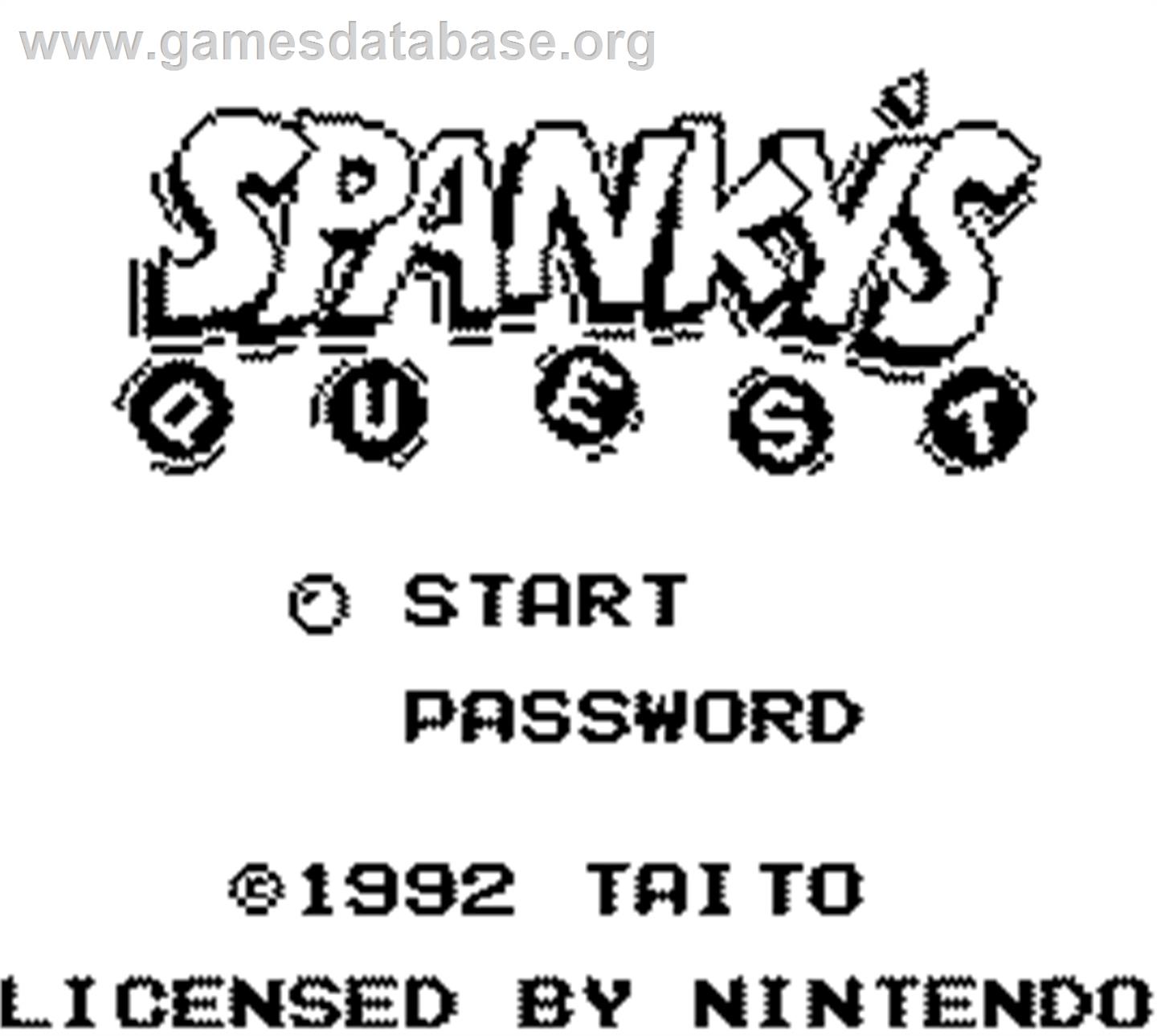Spanky's Quest - Nintendo Game Boy - Artwork - Title Screen