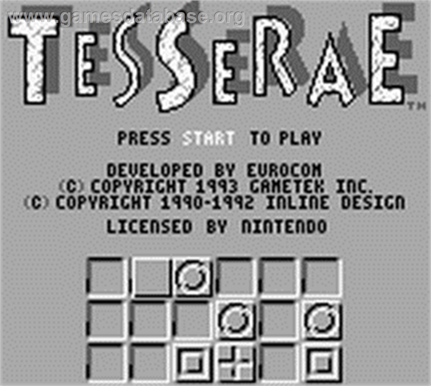 Tesserae - Nintendo Game Boy - Artwork - Title Screen