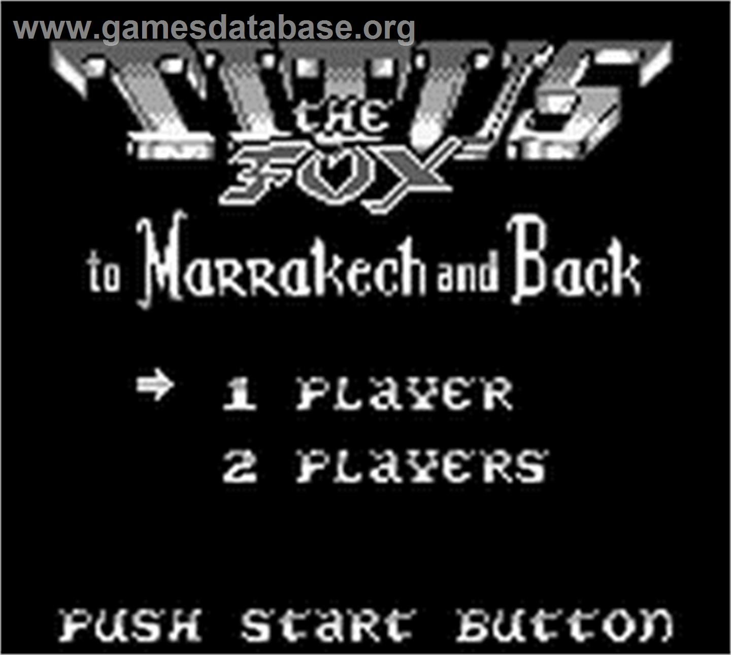 Titus the Fox: To Marrakech and Back - Nintendo Game Boy - Artwork - Title Screen