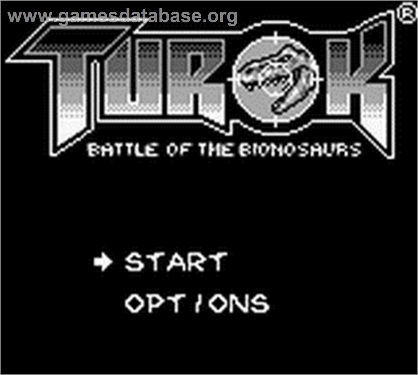 Turok: Battle of the Bionosaurs - Nintendo Game Boy - Artwork - Title Screen